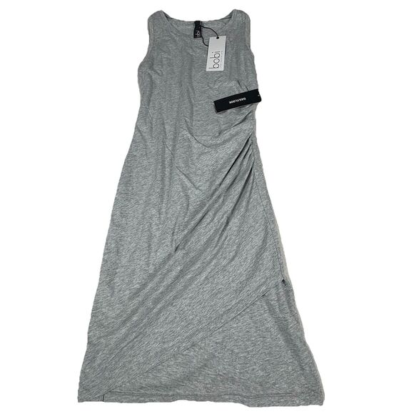 NWT bobi x Revolve Shirred Tank Dress Heather Gray Bodycon Ruched Mini Small - Picture 6 of 6